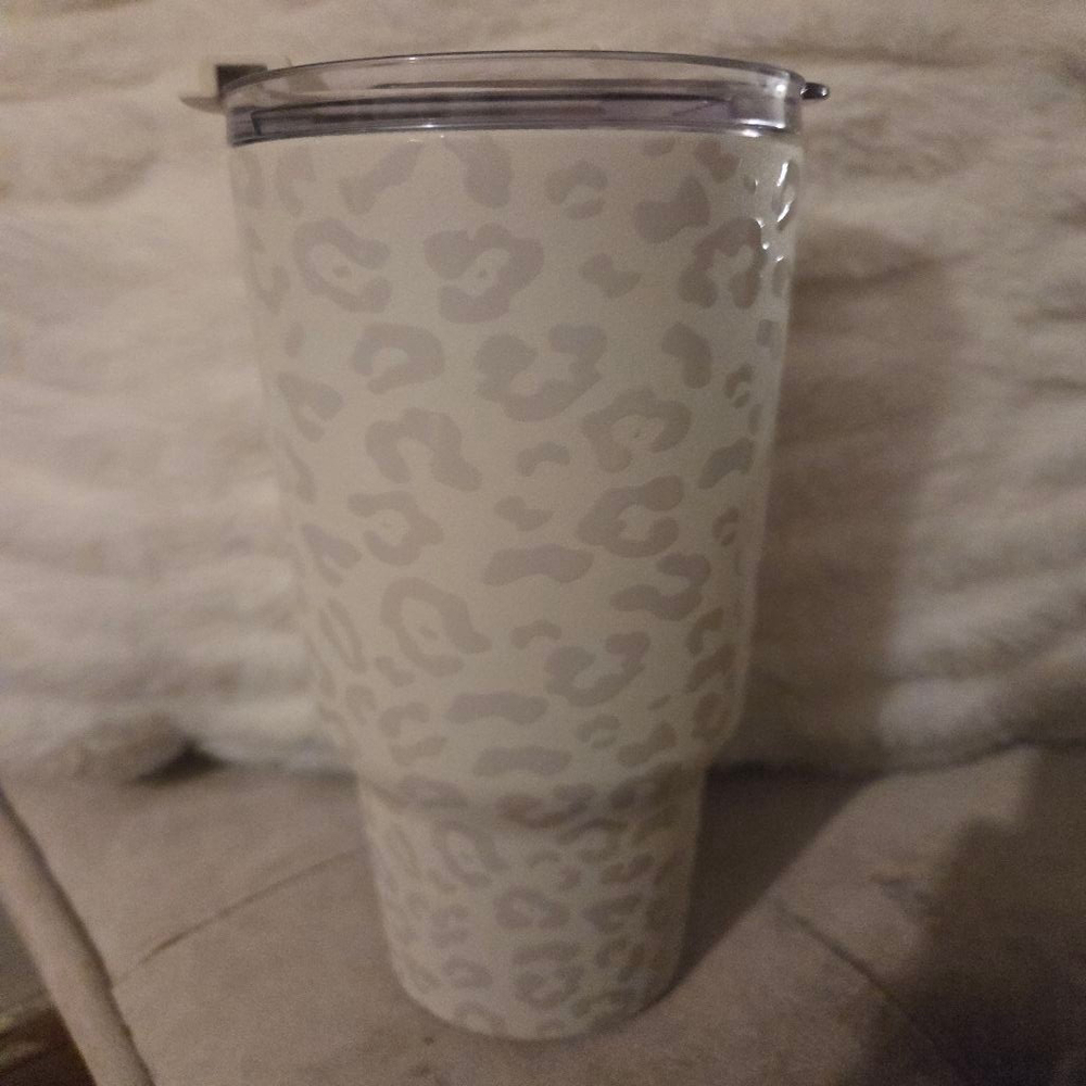 Hydrapeak White Grey Leopard Print Water Bottle One Size